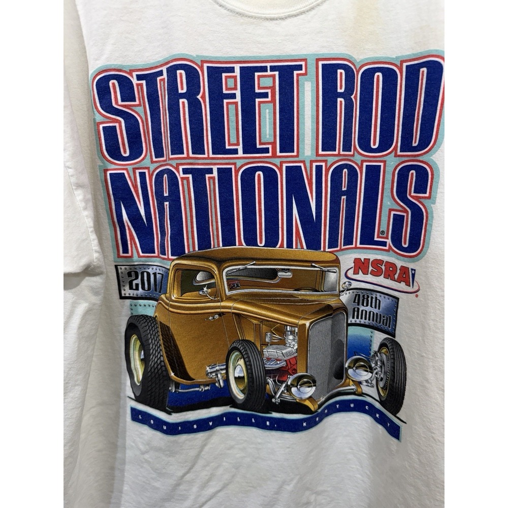 2017 Street Rod Nationals Louisville (KY) T-shirt XL White Double-sided Graphic